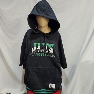 Mitchell & Ness New York Jets NFL Pre Game Short Sleeve Hoodie Mens Size 3XL New